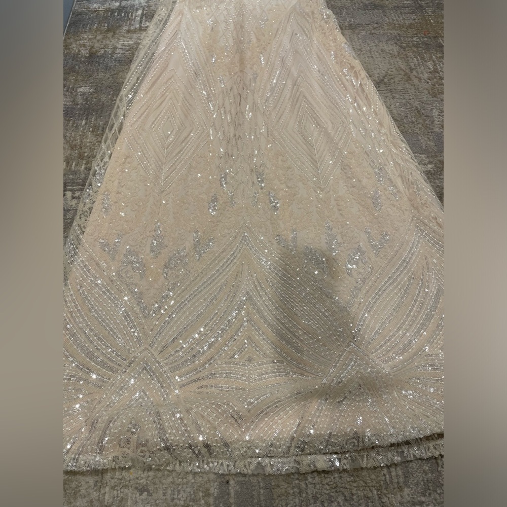 NWT Soieblu Stunning Champaign Blush Sequin Maxi Dress Sz Small Formal Occasion - Picture 10 of 16